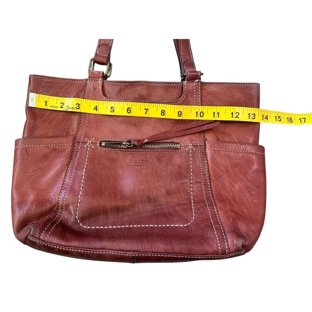 Margot New York Soft Buttery Leather Shoulder Bag Brown Vintage Classic Western - Picture 4 of 14